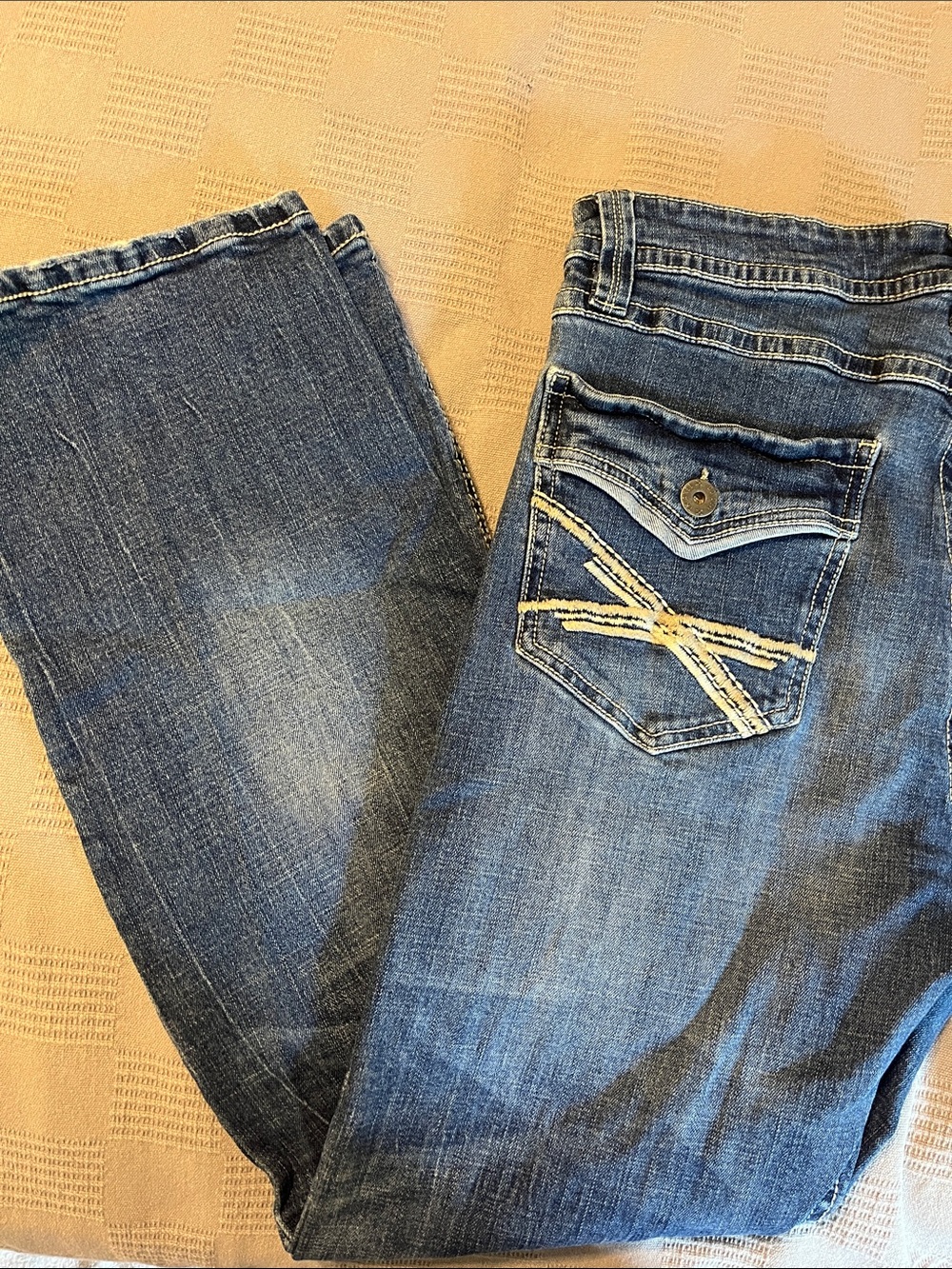 Men's Blue Denim Jeans - Classic Pocket Stitch